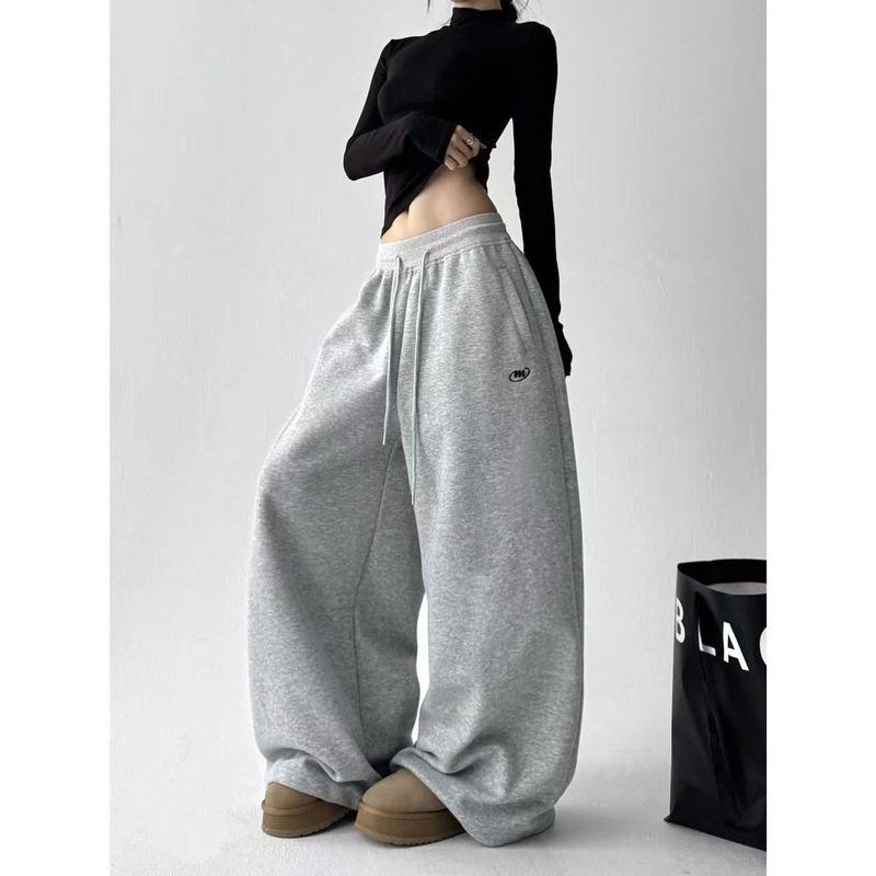 Street Dance Sports Gray Casual Pants for Women 2026 Spring Style Loose Casual Drapey Straight Wide-Leg Jazz Dance Sweatpants Street Dance Sports Gray Casual Pants for Women 2026 Spring Style Loose Casual Drapey Straight Wide-Leg Jazz Dance Sweatpants