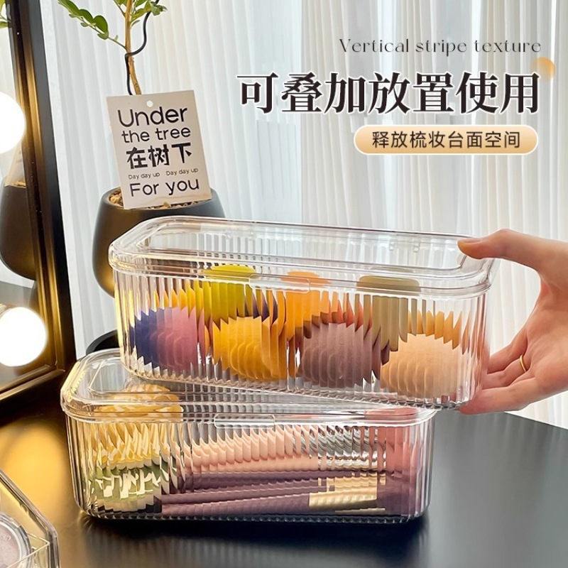 Caja de almacenamiento de soplo de polvo de acrílico Tocador de escritorio Cepillo de maquillaje Lápiz labial Caja de polvo Cojín de aire Caja de almacenamiento de huevos de belleza