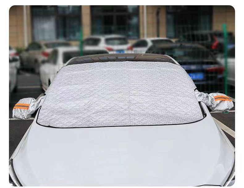 Car Front Windshield Snow Shield Sunshade Anti-Box Heat Insulation Thickened Snow Cover Car Half Cover Car Cover Winter