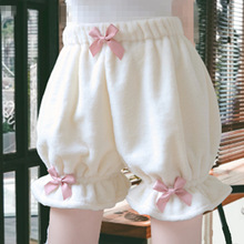 加绒南瓜裤打底裤子女秋冬季jk洛丽塔外穿毛绒保暖安全短裤灯笼裤