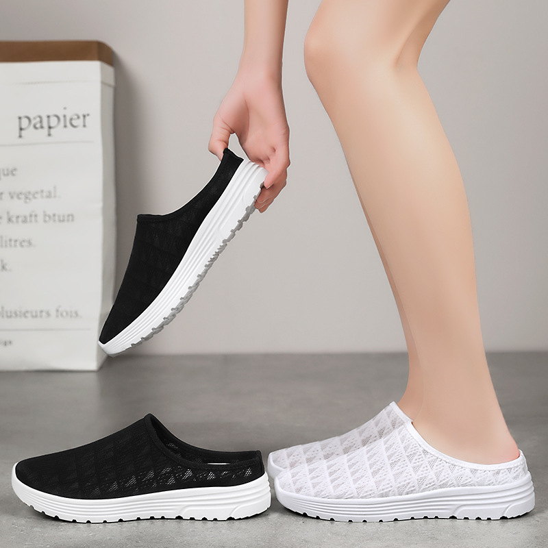 Zapatillas de mujer transfronterizas TEMU para dropshipping, pantuflas de talla grande, calzado casual ligero, moda primavera, zapatos versátiles, transpirables, tipo mule.