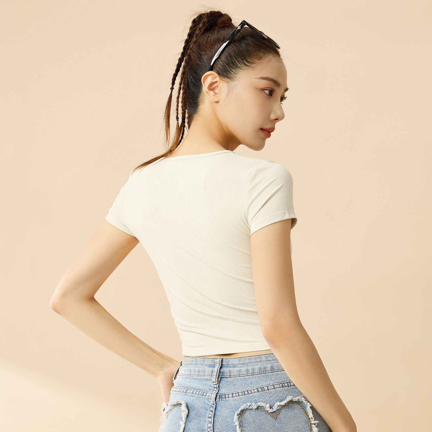 Ju Yi Tang rayas camiseta deportiva de mangas cortas de mujer nueva ropa de yoga de verano de manga corta ventilada