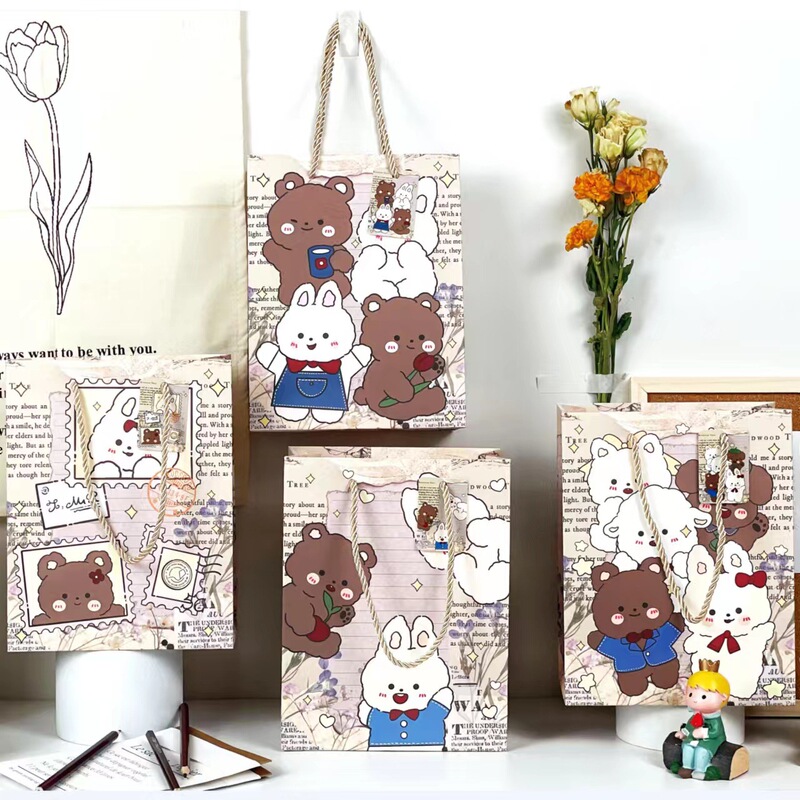 Special Offer Exquisite Gift Bag Anime Gift Handbag Cute Cartoon Children's Day Christmas Kraft Paper Bag Wholesale