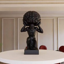 跨境3D打印办公桌摆件意念胜过物质人物雕塑仿铜像复古家居摆设