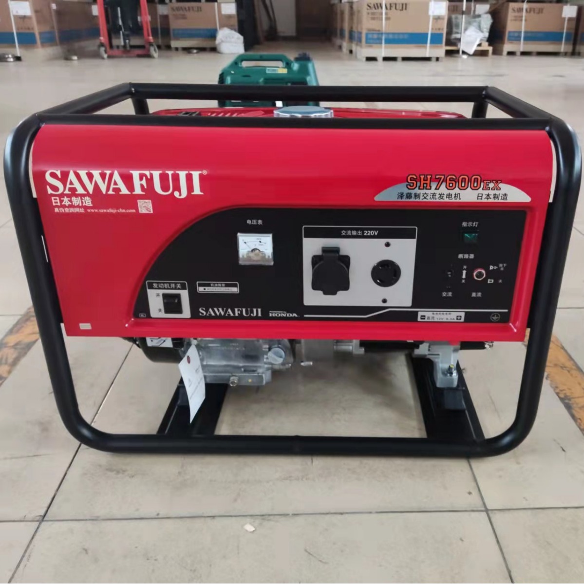 泽藤品牌SH7600EX开架小型应急5.6KW汽油发电机组