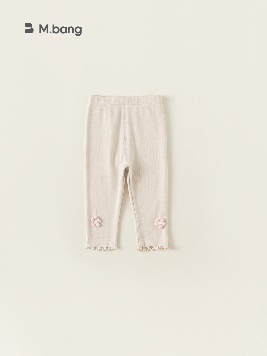 Primavera y verano, ropa infantil, ropa infantil, nuevos productos, leggings para niños, niñas, pantalones de flores tridimensionales, pantalones de siete puntos delgados