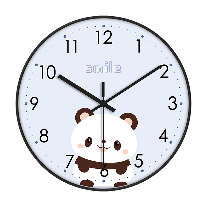 Fábrica personalizada al por mayor de dibujos animados para niños reloj creativo reloj de pared simple sala de estar dormitorio pared ponche-colgante de pelo libre image 14