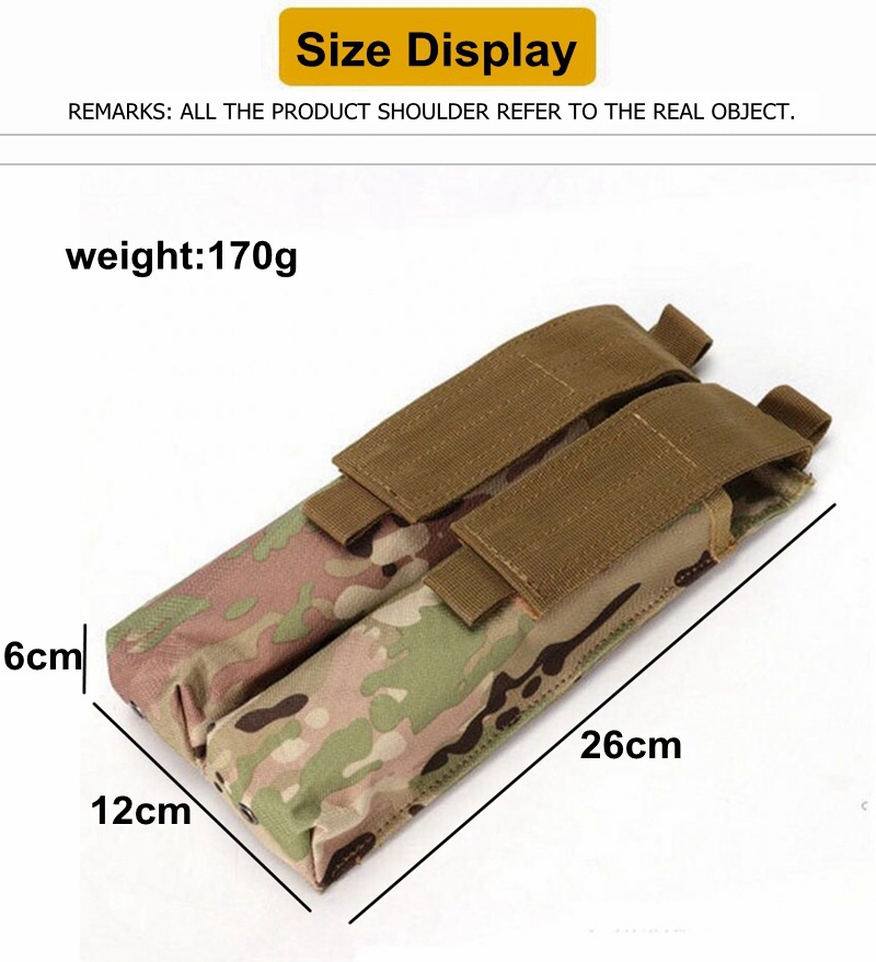 Description Picture 2 of itemP90/UMP Molle Double Magazine Pouch Mag Holder Belt Waist Pack Bag Outdoor Hunting Airsoft Mag Holster Vest Pouches