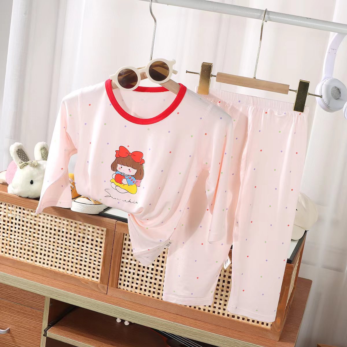 2026 Summer New Children's Clothing Tencel Modal Three-Quarter Style Girls' and Boys' Sets Pajamas Loungewear