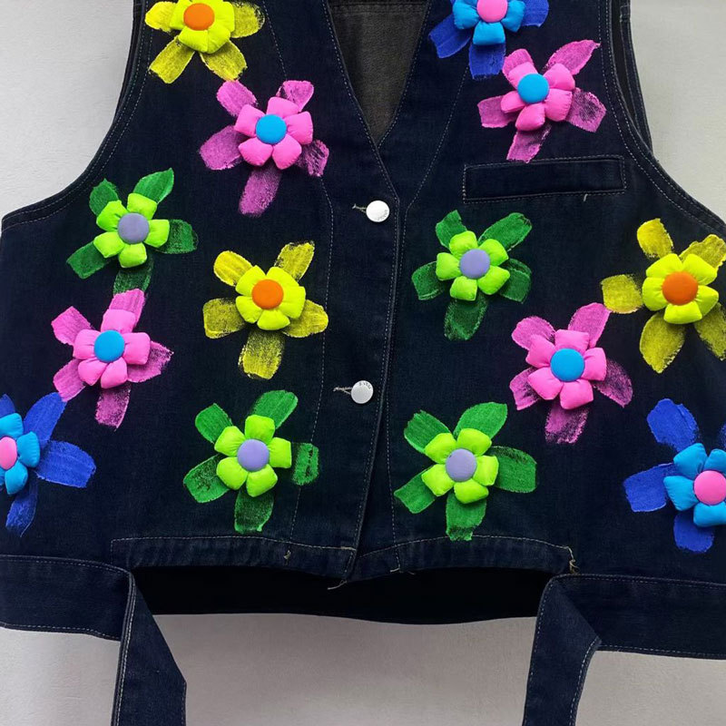 Diseño de primavera 2026 nuevo chaleco vaquero suelto mariposa chaleco de hombro casual moda delgado y la tendencia de la carne image 3
