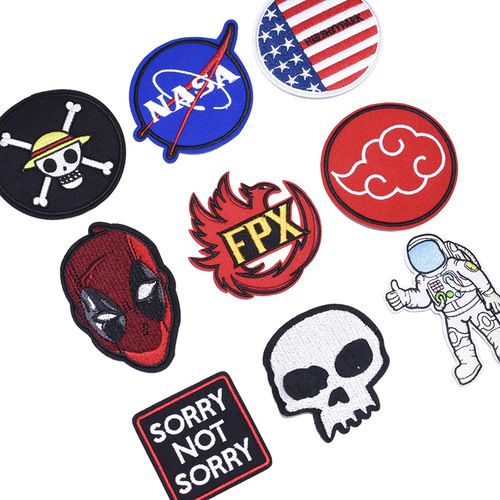 Manufacturer supplies letter patches, computer embroidered seals, cloth patches, clothing accessories, bag accessories, cloth labels, cross-border patches