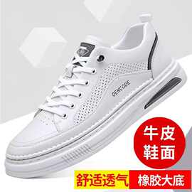 【工厂直营】春夏季冲孔板鞋时尚高品质透气商务小白鞋潮洞洞板鞋