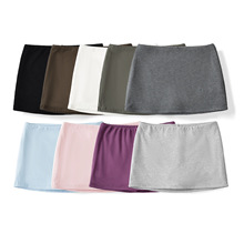 夏日元气少女半身裙A字防走光糖果色包臀显瘦紧身弹力辣妹超短裙