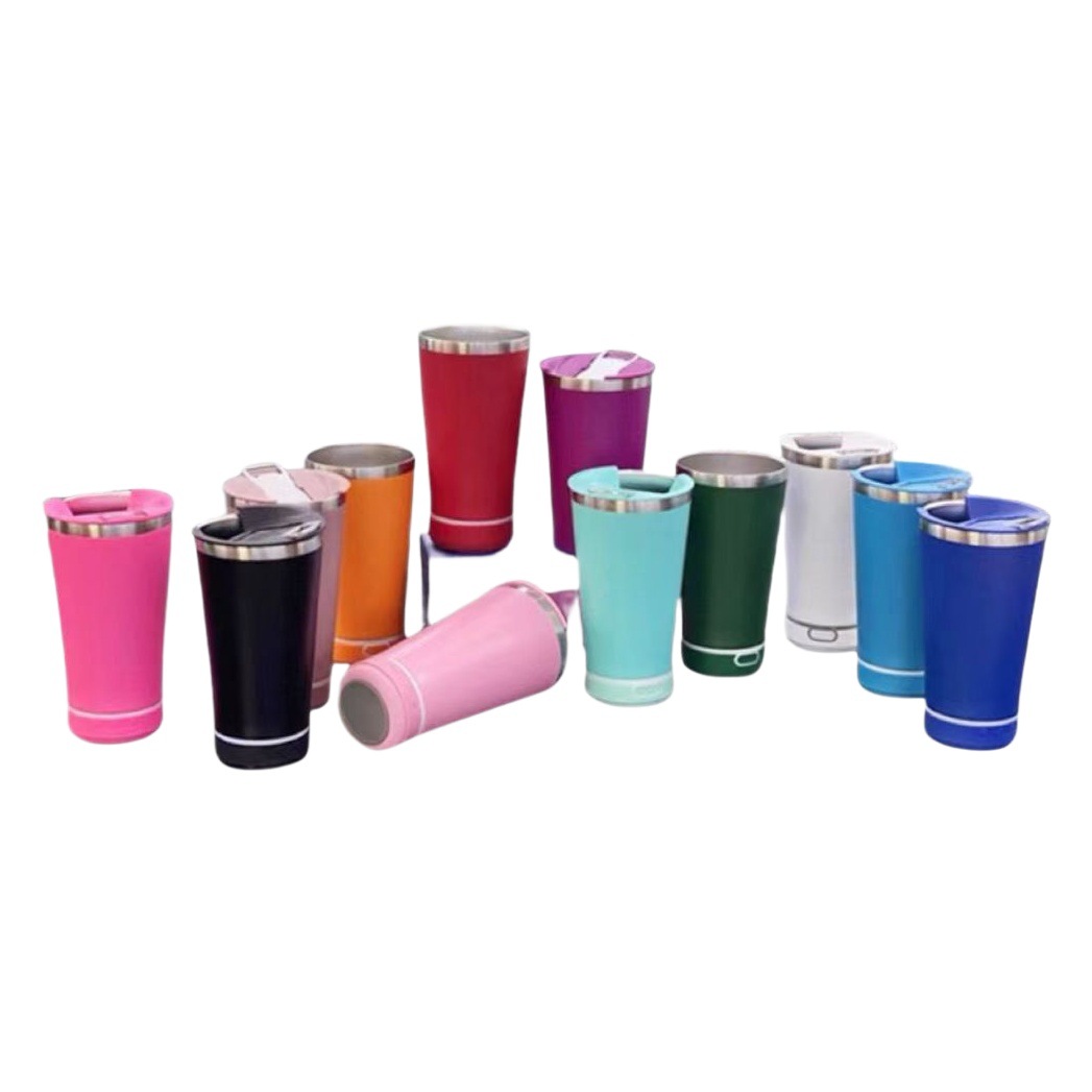 Transfronterizo exclusivo 16oz Bluetooth audio cerveza taza 304 de acero inoxidable vacío de doble capa de aislamiento térmico portátil con abridor de botellas