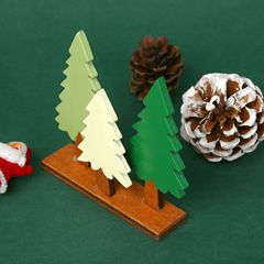 木製クリスマスギフト、松の木3本、工芸品、装飾品、シーンマッチング、写真撮影小道具、装飾、手作り木製