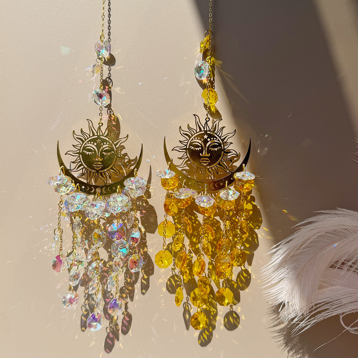 90g Weight Suncatcher, Wind Chime Home Textiles & Decor Type 1 Piece Quantity Housewarming, Graduation, Birthday Occasion Crystal Material Sun Pattern Simple Style Style Simple Style Sun Crystal Suncatcher Wind Chime Wall Art 16