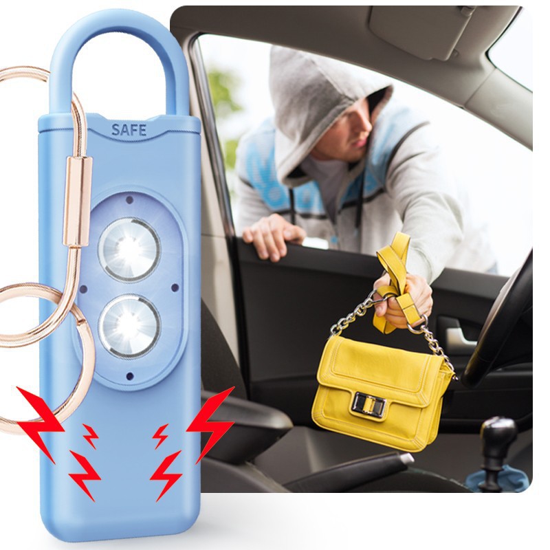 Alarma Personal de Autodefensa con Luz Estroboscópica Doble y 130 dB para Exteriores