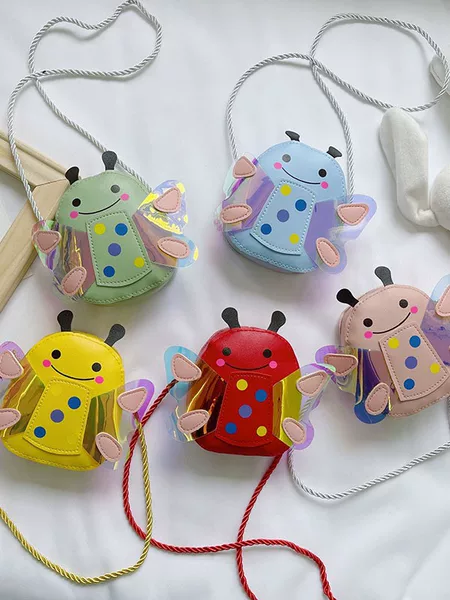 New Cute Cartoon Creative Children's Crossbody Bag Car Bee Butterfly Mushroom Snail Kindergarten Coin Purse