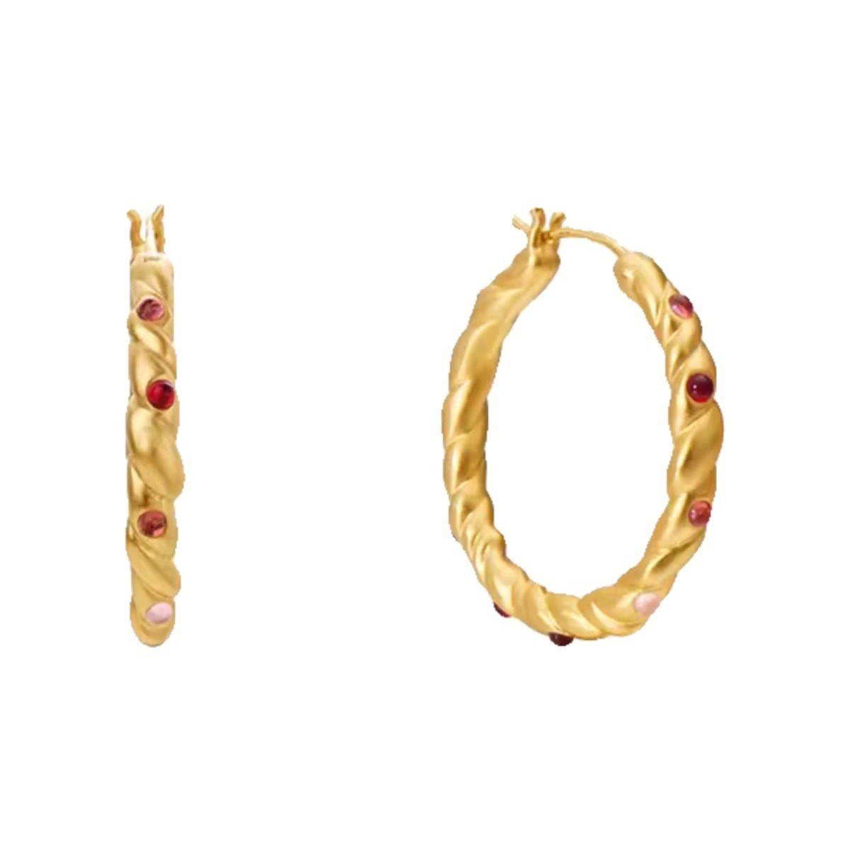 In-Stock Amazon Cross-Border Exclusive Pure Era Oil Painting Rose Hoop Earrings for Women Retro Hong Kong Style Niche French Earrings