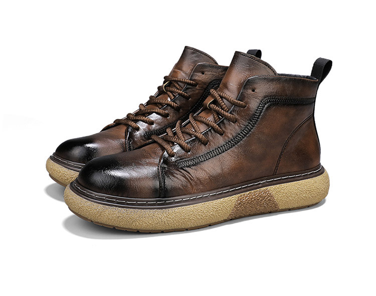 Visoki Martin škornji za jesen 2024, novi trendi, usnjeni, vodoodporni in odporni na obrabo, modni moški delovni škornji_voghion.com