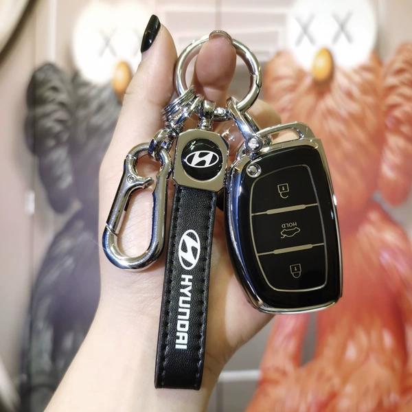 Modern B-style smart 3-key middle trunk: noble black (single shell + second-generation lanyard)