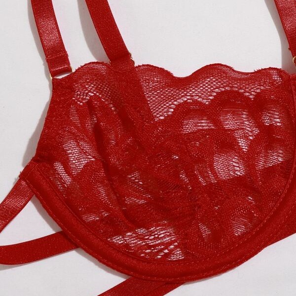 Lencería sexy europea y americana, pecho pequeño, provocación de tres puntos, perspectiva, tentación, pijama de cama, traje de pasión con acero