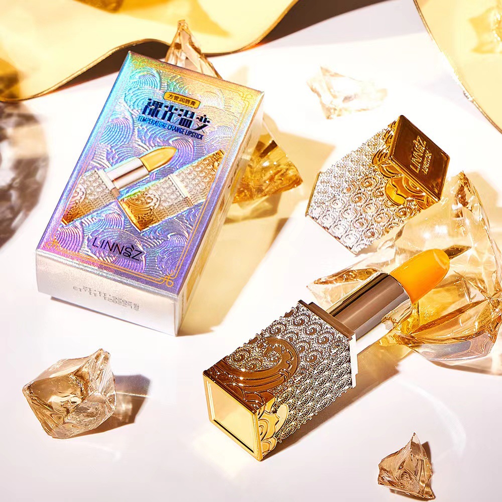 Lin Makeup bare light temperature change square tube lip balm moisturizing moisturizing lip non-sticky carrot temperature change Lip Balm Lipstick