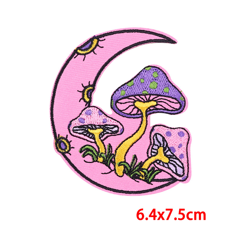 1 Pieza Punk Pastoral Letra Luna Flor Hilo Bordado Parches Adhesivos Para Ropa display picture 2