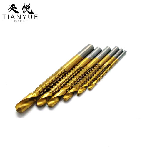 6PC Sawtooth Spiral Flute Drill Bit High-Speed Steel Multi-Function Slotting Drill Saw Combo Wood Hole Opening Kit