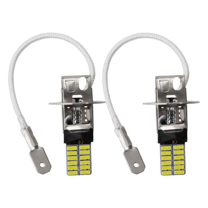 Автомобильные светодиодные противотуманные фары H1 H3 4014 24smd постоянный ток декодирование супер яркие фары передние противотуманные фары пузырьки 12-24V