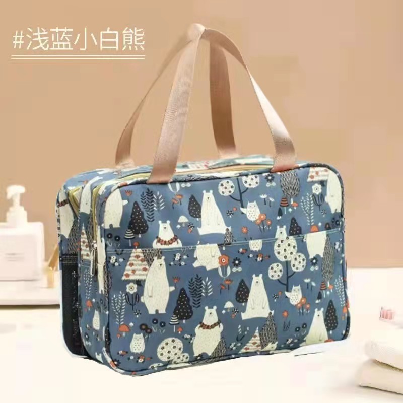 Bolsa de cosméticos de dibujos animados de alto aspecto femenino de gran capacidad dormitorio de estudiantes bolsa de almacenamiento de separación húmeda y seca bolsa de lavado portátil para salir