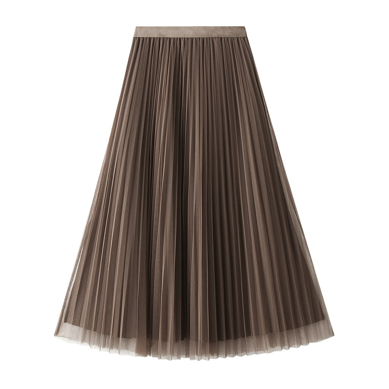 Herbst Lässig Einfarbig Polyester Midi-kleid Röcke display picture 3