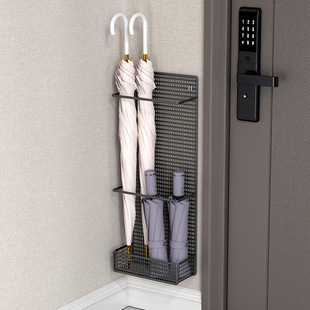 Wall-Mounted Umbrella Holder for Door, No-Drill, Commercial and Home Use, Long-Handle Umbrella Storage Rack
