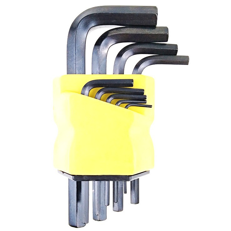 厂家批发T型9PC内六角扳手全套1.5-10mm扳手英制亮黑内六方扳手