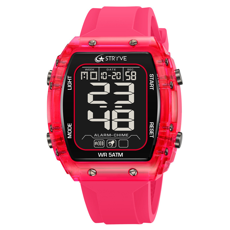 STRYVE 8031 moda hombre reloj deportivo digital nocturna electrónica reloj de pulsera impermeable al aire libre reloj de estudiantes