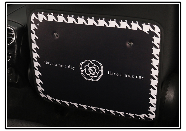 Car Anti-Kick Pad, Kidsren's Seat Back Anti-Kick Pad, Small Fragrant Camellia Rear Seat Anti-Fouling Pad, Anti-Kick and Anti-Scratch Pad