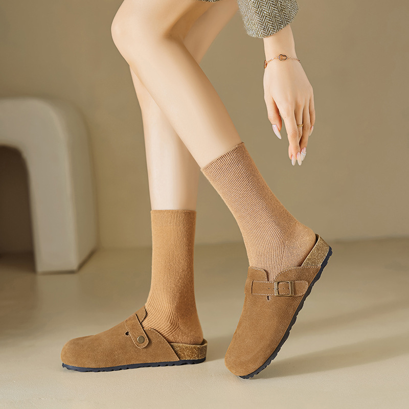 Pantuflas cerradas Augu Shiden para mujer, nuevo estilo primavera 2026, cómodas y casuales, estilo Birkenstock, para exterior, a la moda.