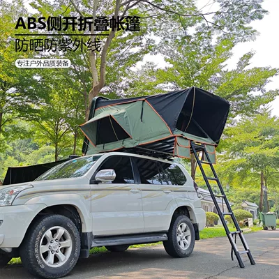 Car Roof Folding Tent Avtomobil dam çadırları - 16m-green-cloth-body-black-sunshade-medium-size-3-people-large-size-4-people