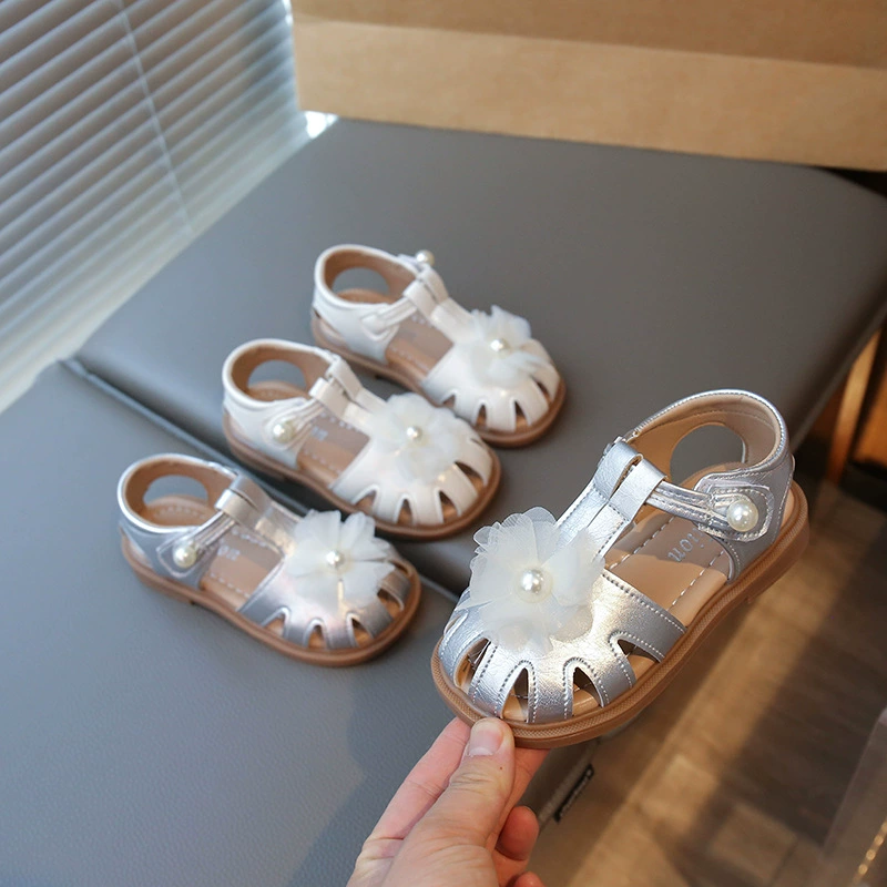 2025 лето новая детская повседневная сандалия корейская принцесса Баотоу пляжная обувь детская обувь оптом
