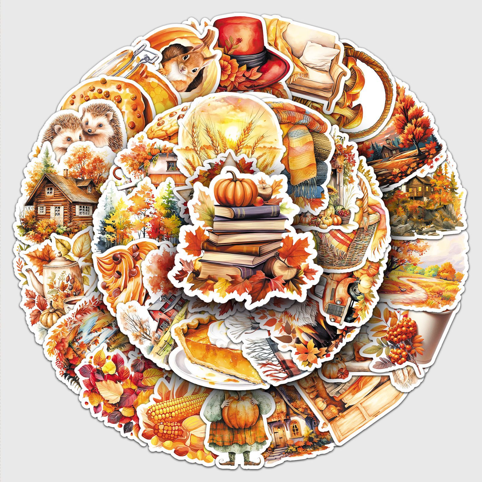 Cartoon autumn yellow sticker