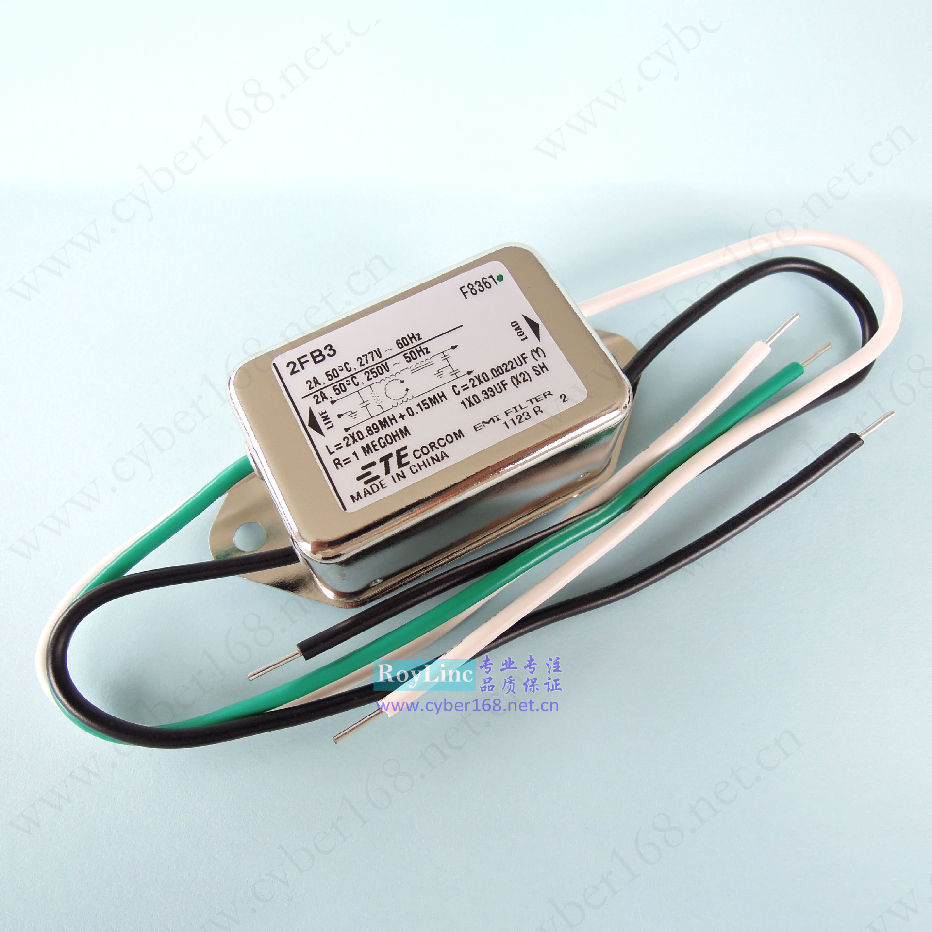 3FB3 F8362 9-1609095-0 Corcom 3A紧凑型2FB3照明灯具滤波器UL