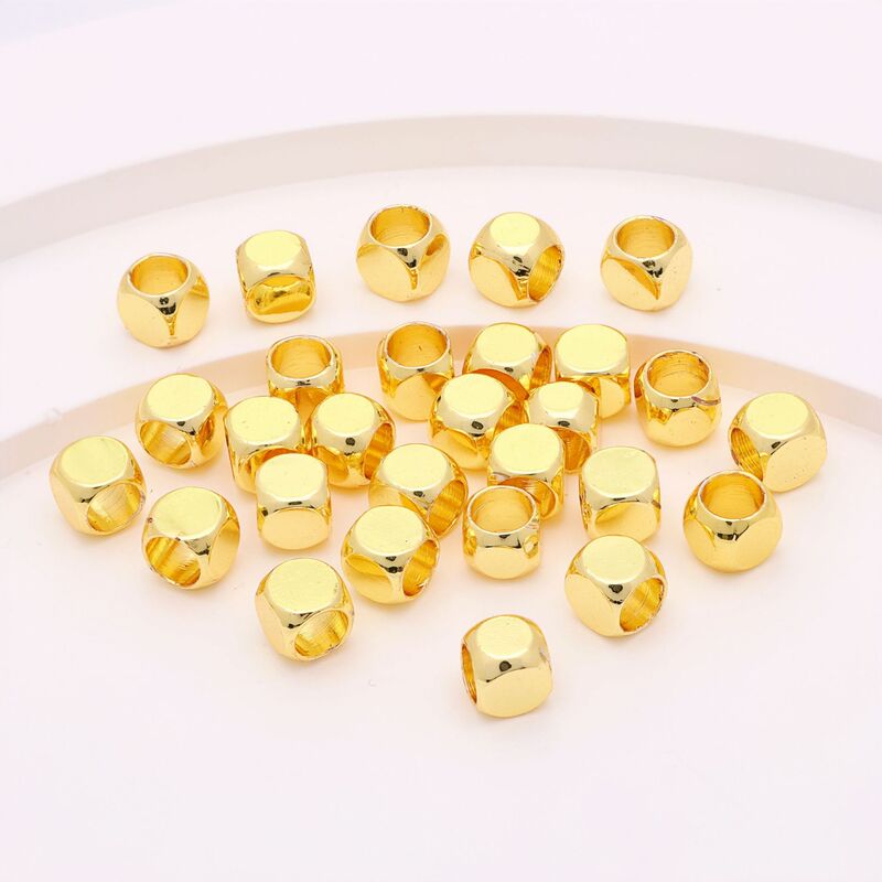 18K Gold-Filled Color-Preserving Sugar Cube Beads Spacer Beads Square Pearl Surface Solid Loose Beads DIY Jewelry Handmade Beading Accessories 18K Gold-Filled Color-Preserving Sugar Cube Beads Spacer Beads Square Pearl Surface Solid Loose Beads DIY Jewelry Handmade Beading Accessories