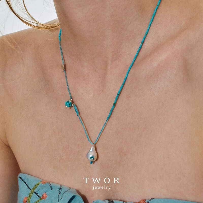 Turquoise Flower Woven Necklace, Accessible Luxury and Exquisite Handmade Beads Turquoise Flower Woven Necklace, Accessible Luxury and Exquisite Handmade Beads