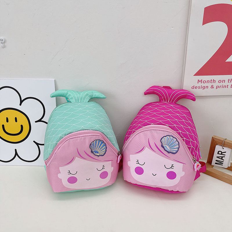 Nueva moda caricatura sirena mochila para niños mochila para niños y niñas mochila para jardín de infantes mochila de educación temprana ligera
