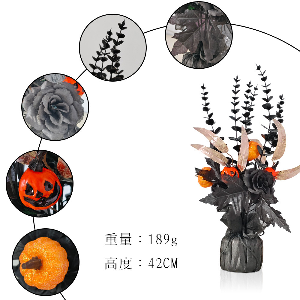 Halloween árbol de decoración negro de eugalio simulación calabaza horrores esqueleto decoración adornos fiesta en el hogar