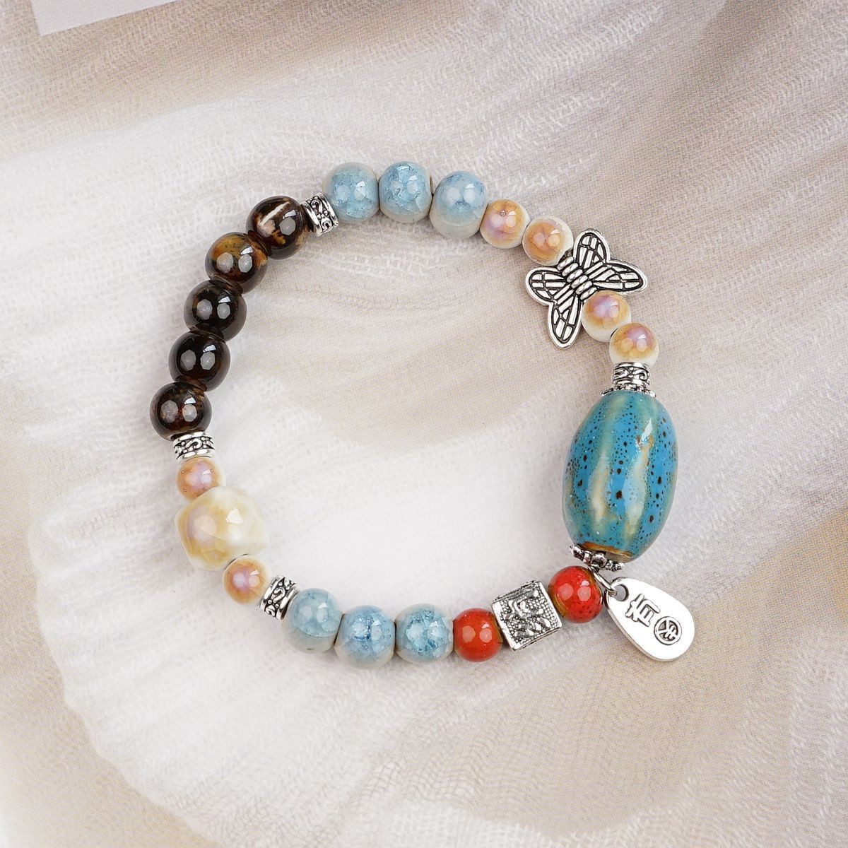 Pulsera de Cerámica para Mujer Hecho a Mano Diseño de Gato image 226