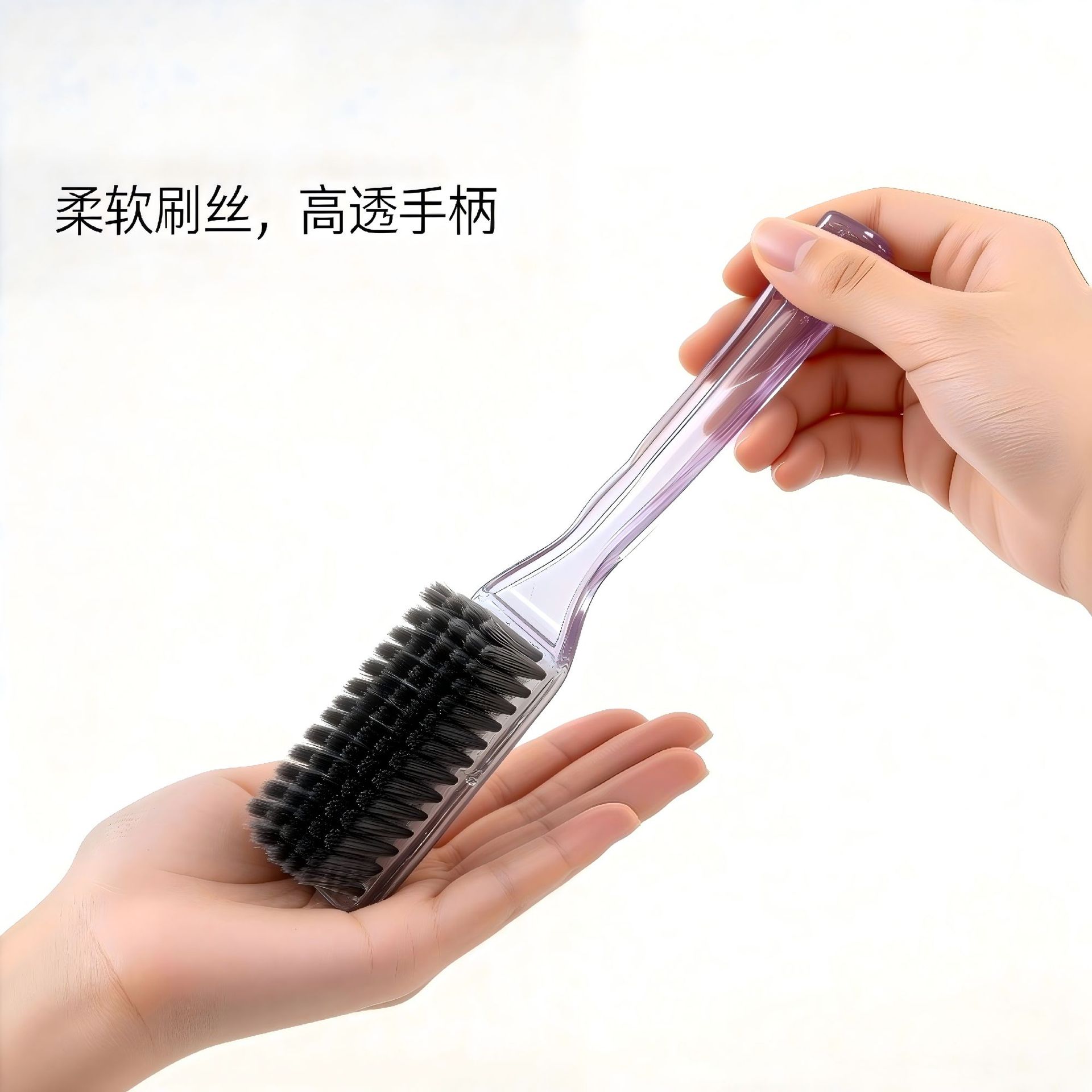Shoe brush home plastic long handle crystal shoe cleaning brush hard and soft gray hair laundry brush collar clothes shoe board brush 4