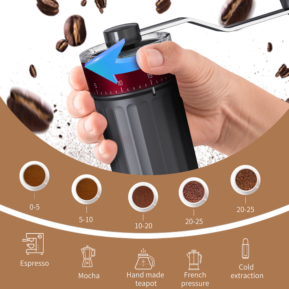 Molinillo de granos de cerámica manual molinillo de granos de café transfronterizo explosivo Amazon molinillo de cerámica externa almacén de polvo de vidrio