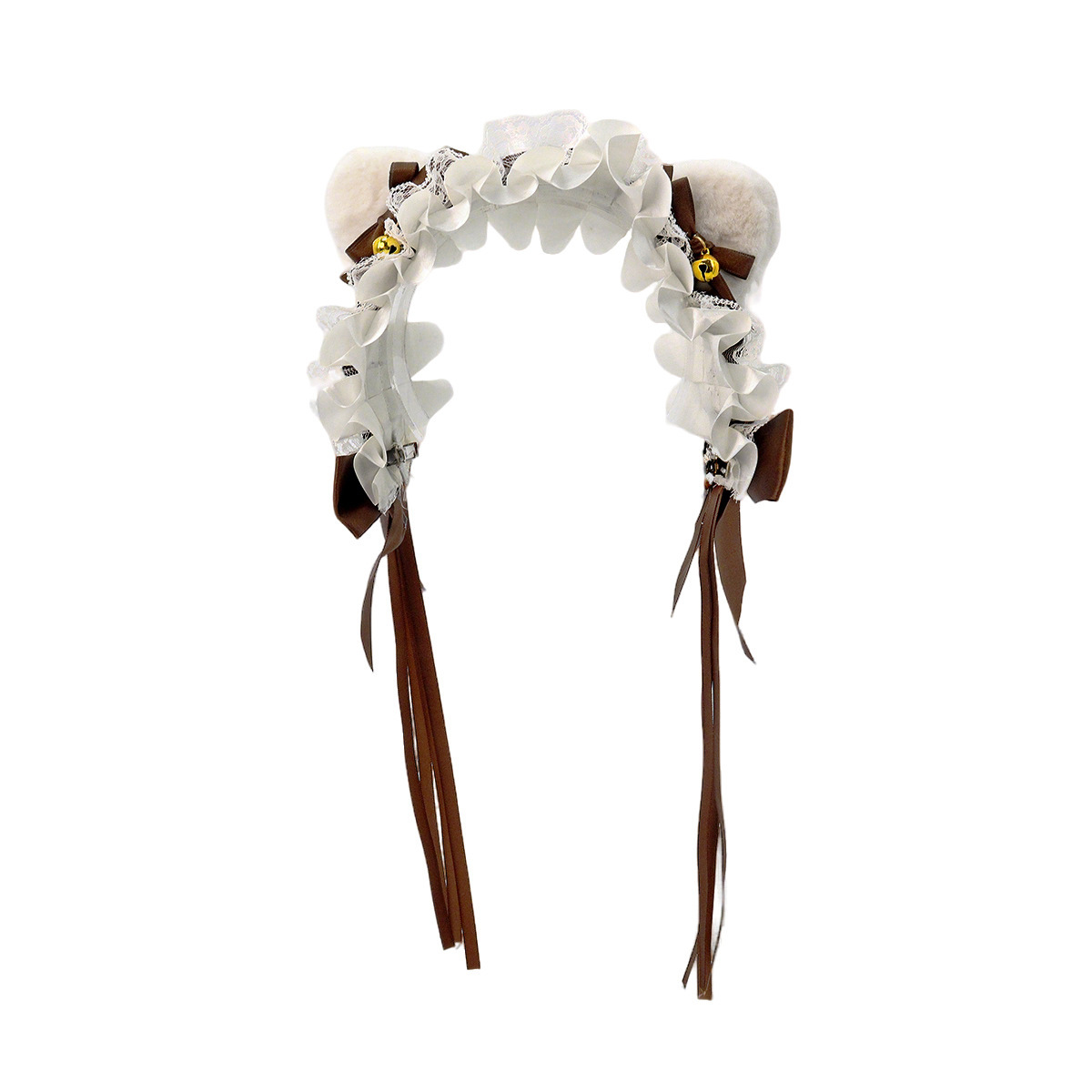 Lolita orejas de gato adornamiento de cabello arco campana de encaje borde clip de cabello banda de malla pulsera de hilo orejas de animales correa de cabello