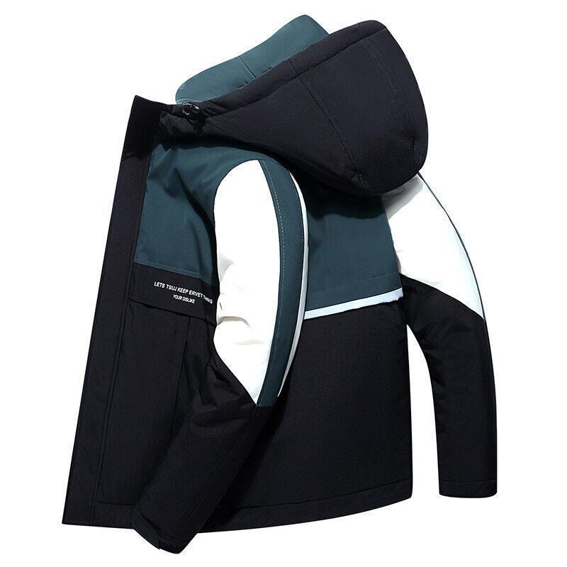 Ropa DE TRABAJO abajo chaqueta de los hombres jóvenes chaqueta con capucha corta estudiante a prueba de frío chaqueta caliente pato blanco abajo chaqueta